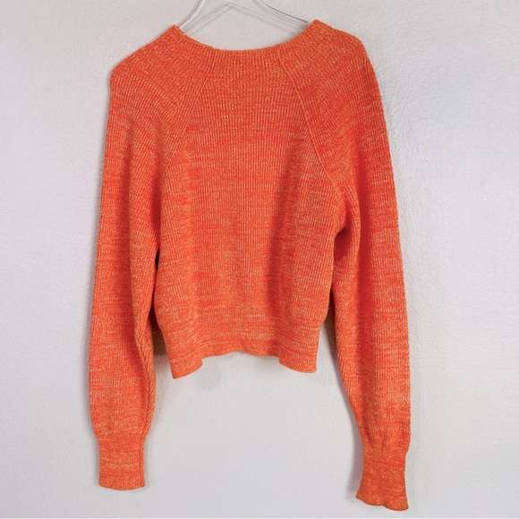 Free People Vibrant Orange Too Good Mock Neck Sweater Size M - Picture 4 of 7